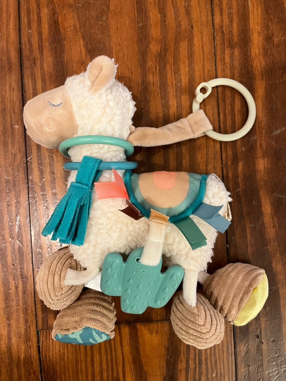 Itzy Ritzy Teether Plush Llama in Beige & Teal